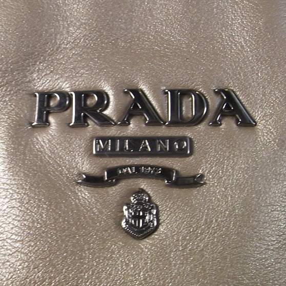 Leather Pleated Bauletto Champagne