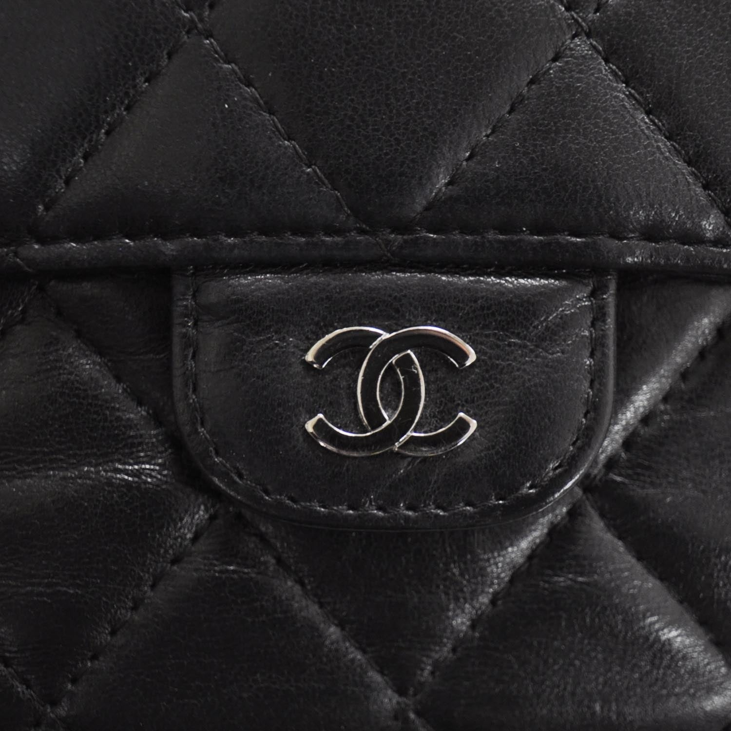 Chanel Lambskin Quilted Large Flap Wallet Black 10 of 10
