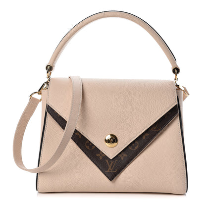 Louis Vuitton Grained Calfskin Monogram Double V Creme 1 of 9