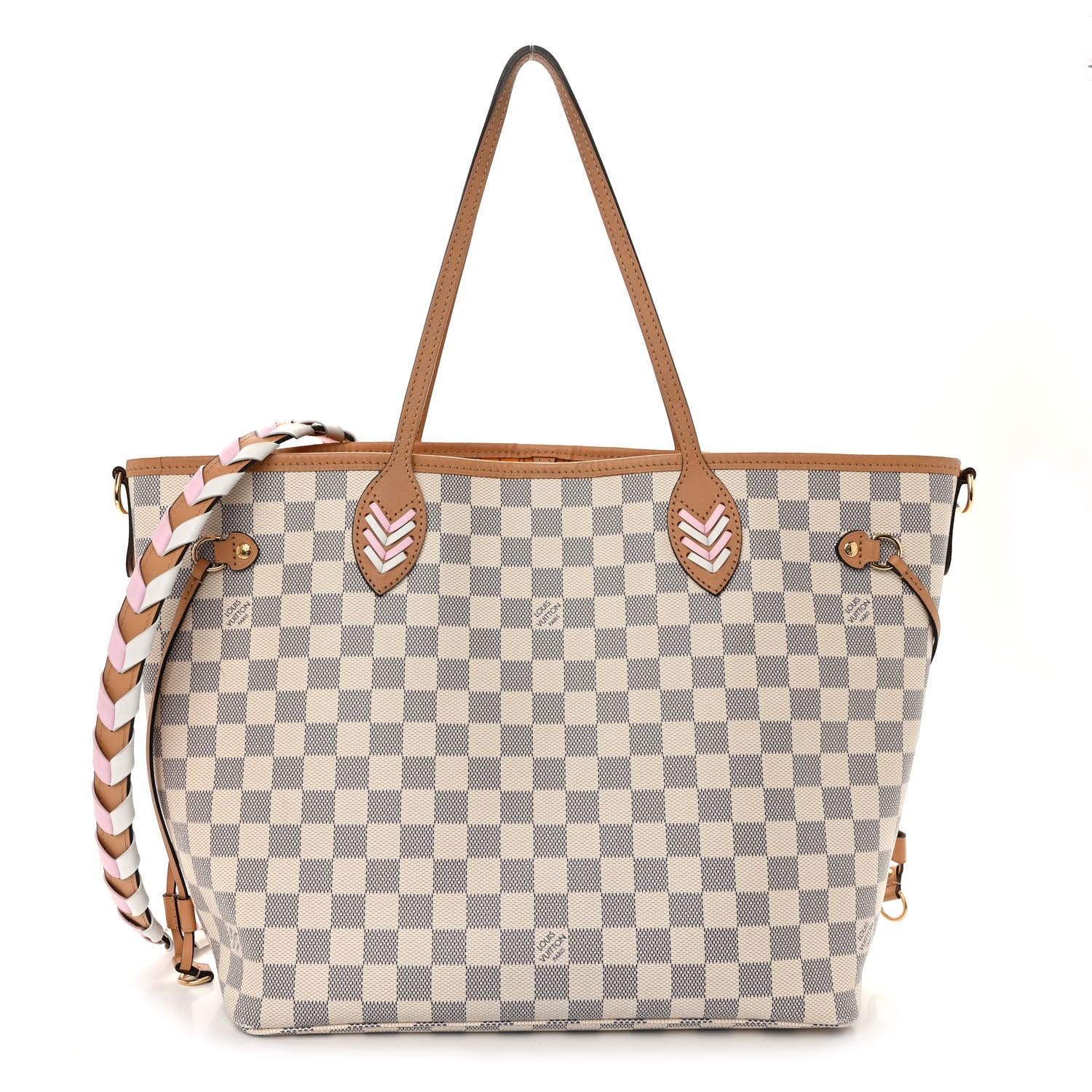Louis Vuitton Damier Azur Braided Neverfull MM Orange 3 of 11