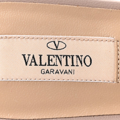 Valentino Garavani Calfskin Rockstud Caged Flat Slide Sandals 38 Poudre 8 of 10