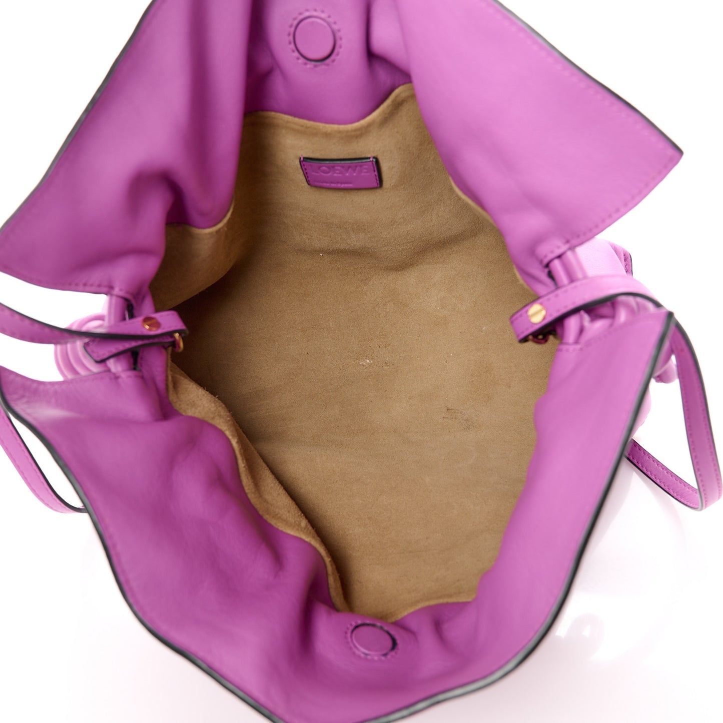 Calfskin Flamenco Knot Clutch Purple