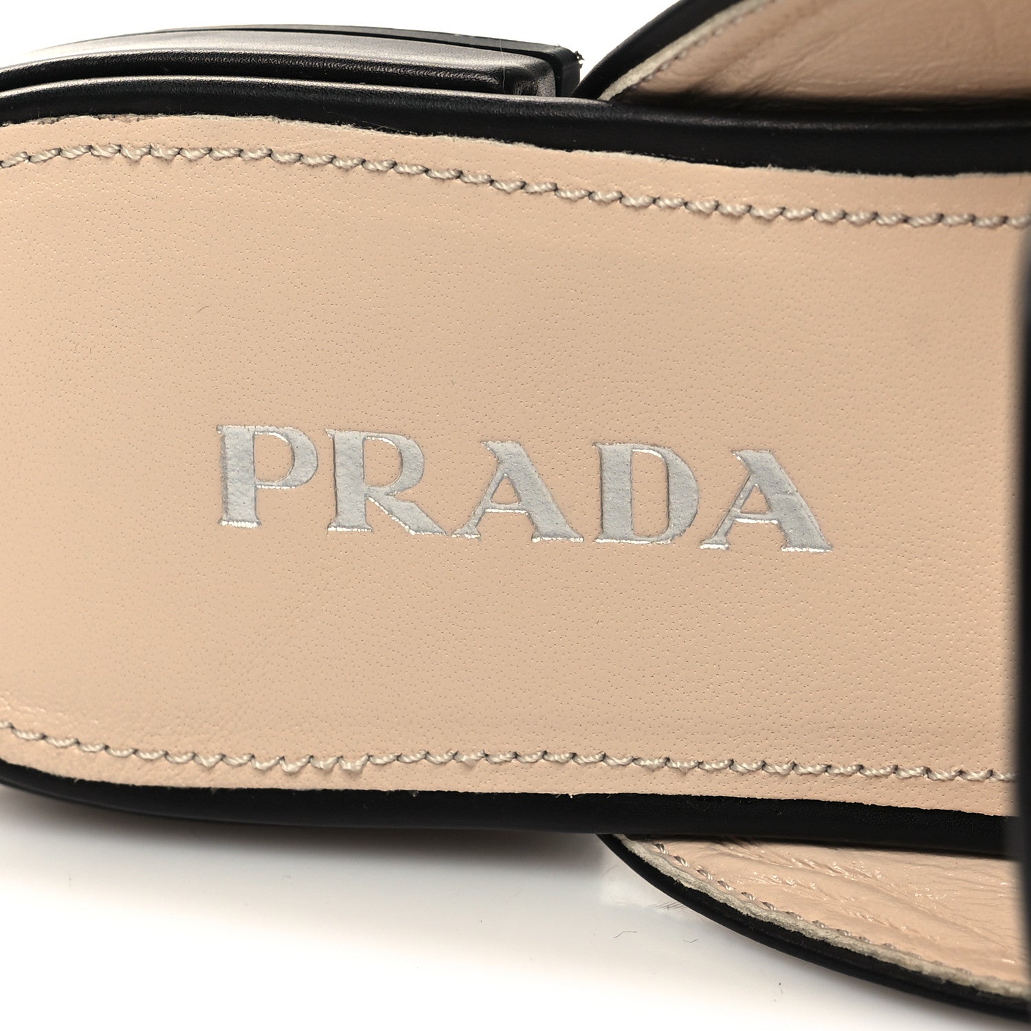 Prada Vitello Lux Chain Mules 37 Black 8 of 9