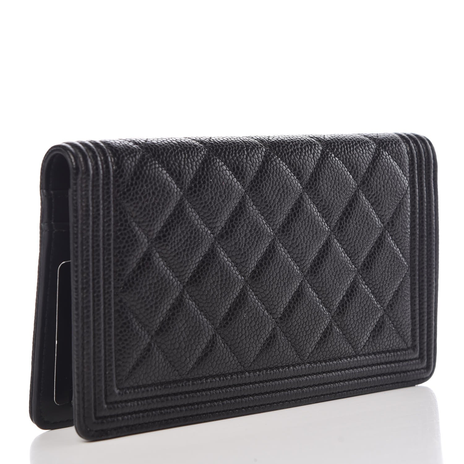 Chanel Caviar Quilted Boy Yen Wallet Black 3 of 9
