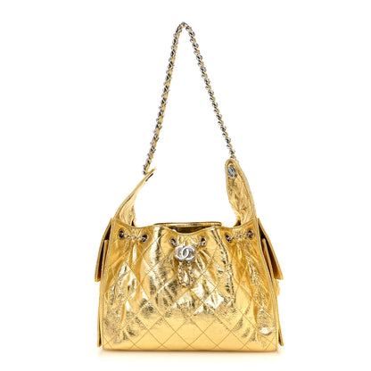 Chanel Metallic Aged Calfskin Quilted Small Chanel 25 Handbag Gold 1 of 15