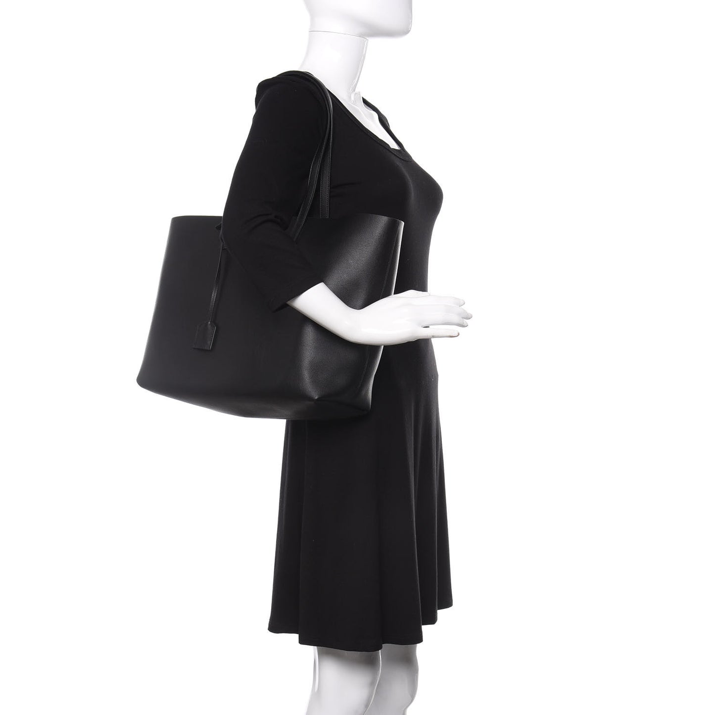 Calfskin Large Shopping Tote Black