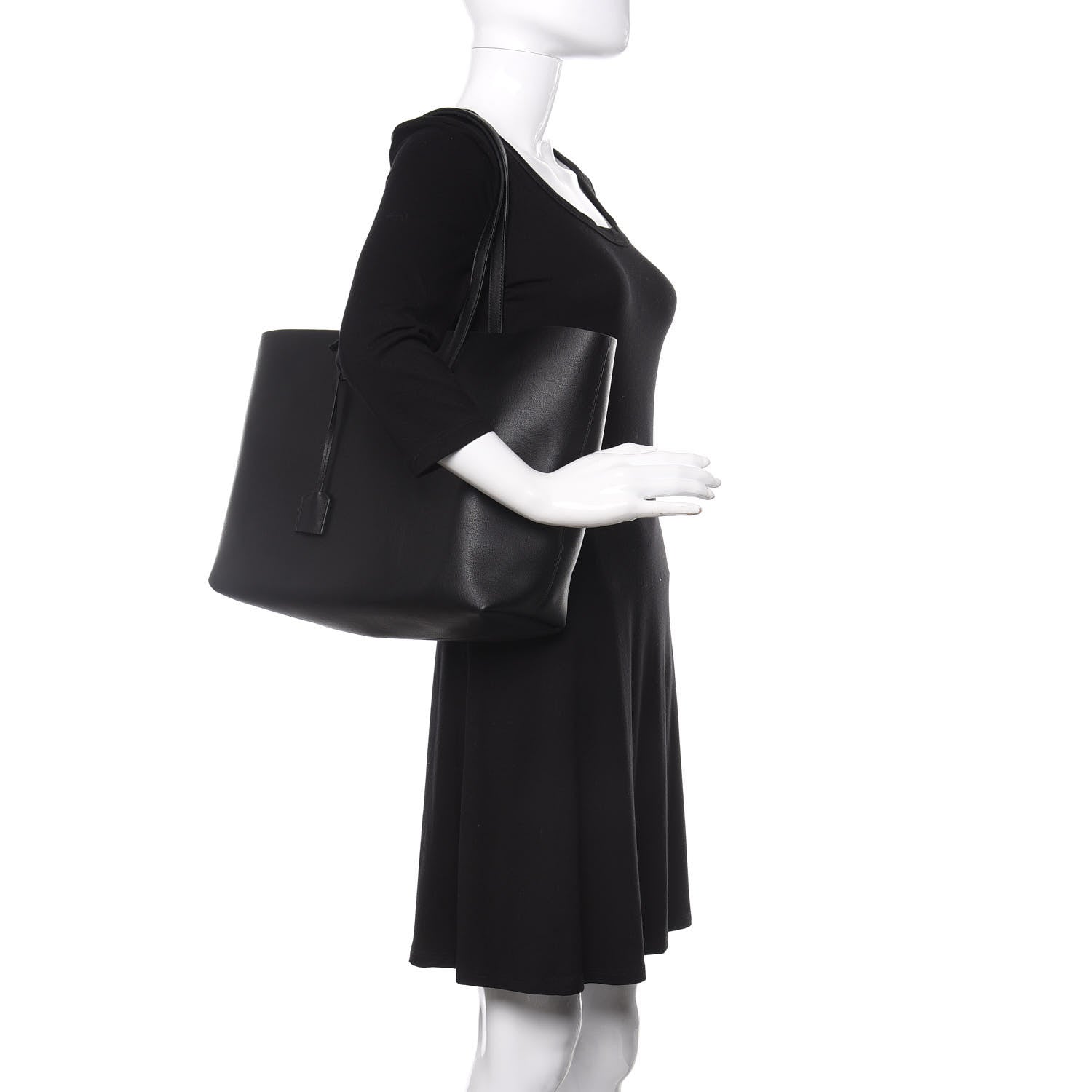 Saint Laurent Calfskin Large Shopping Tote Black 2 of 10