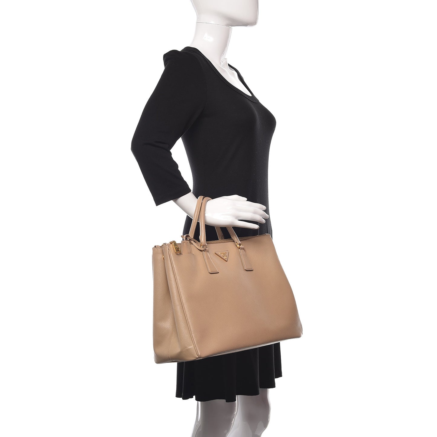 Saffiano Large Galleria Double Zip Tote Cammeo
