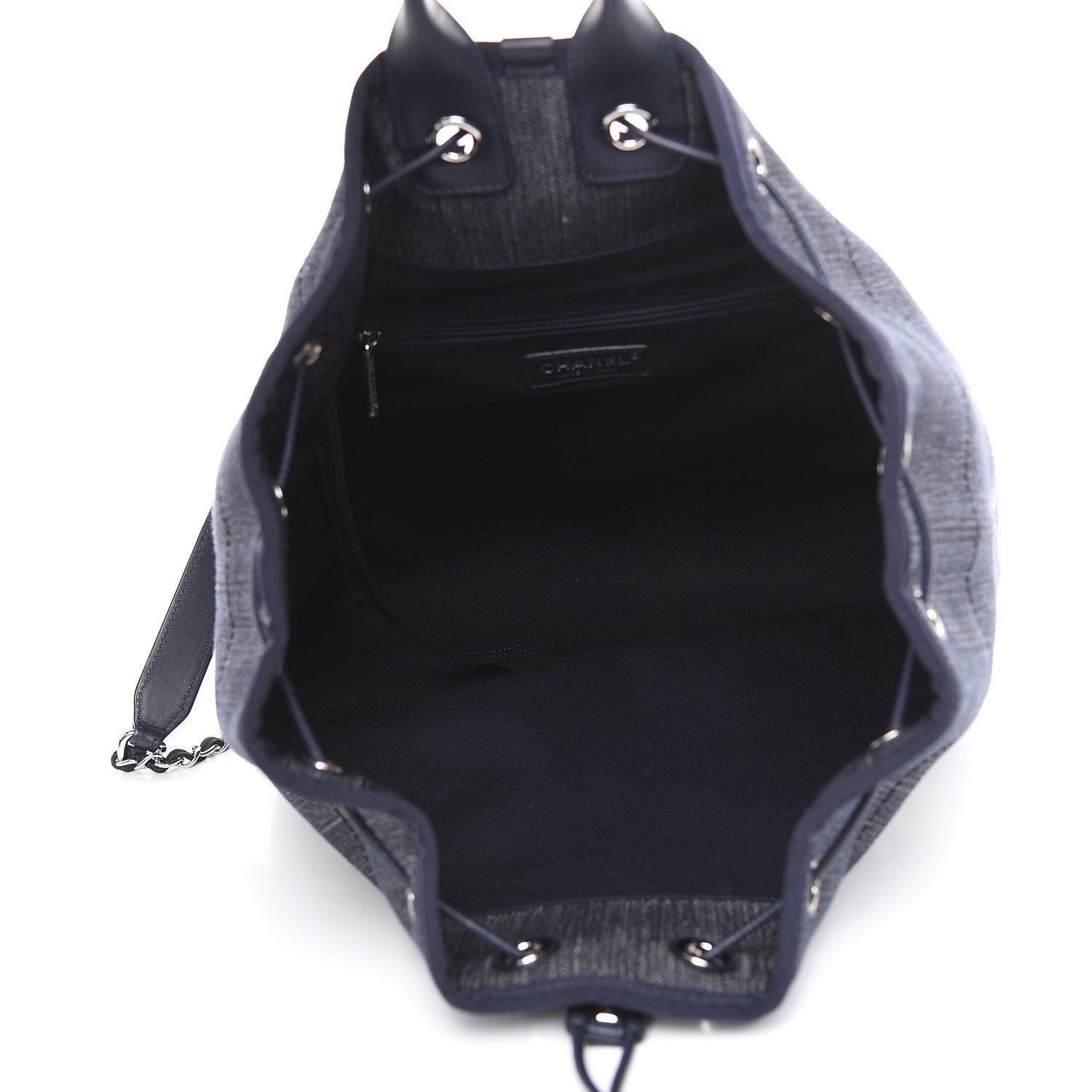 Chanel Canvas Large Deauville Backpack Denim Blue 5 of 10