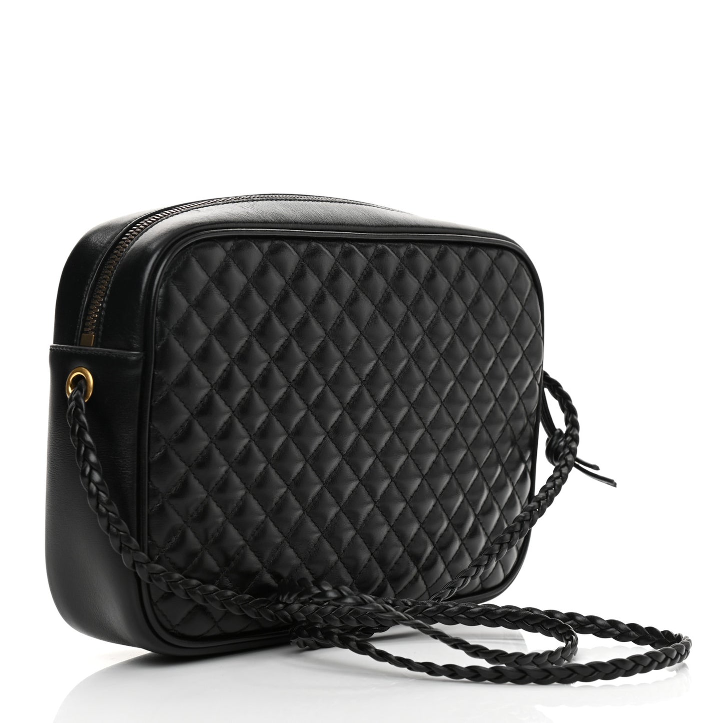 Calfskin Web Trapuntata Small GG Shoulder Bag Black