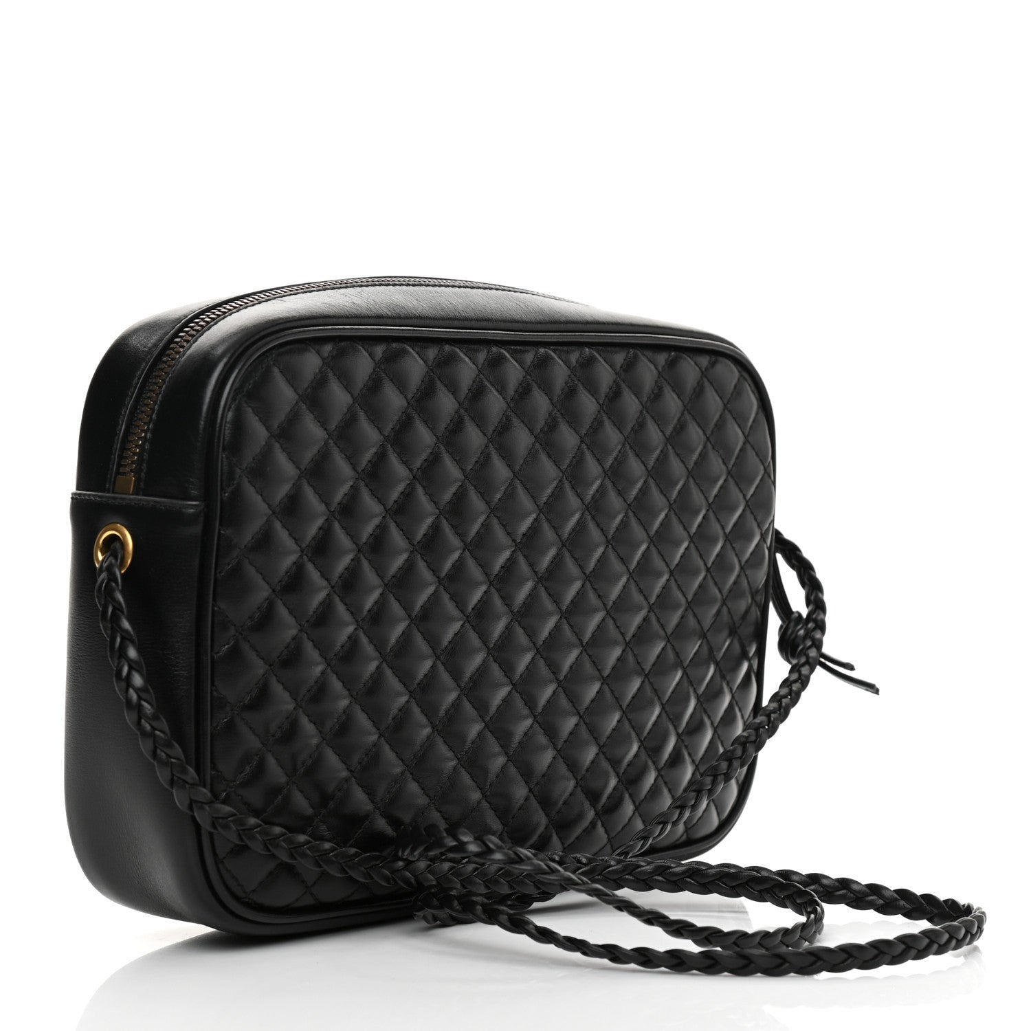 Gucci Calfskin Web Trapuntata Small GG Shoulder Bag Black 3 of 10