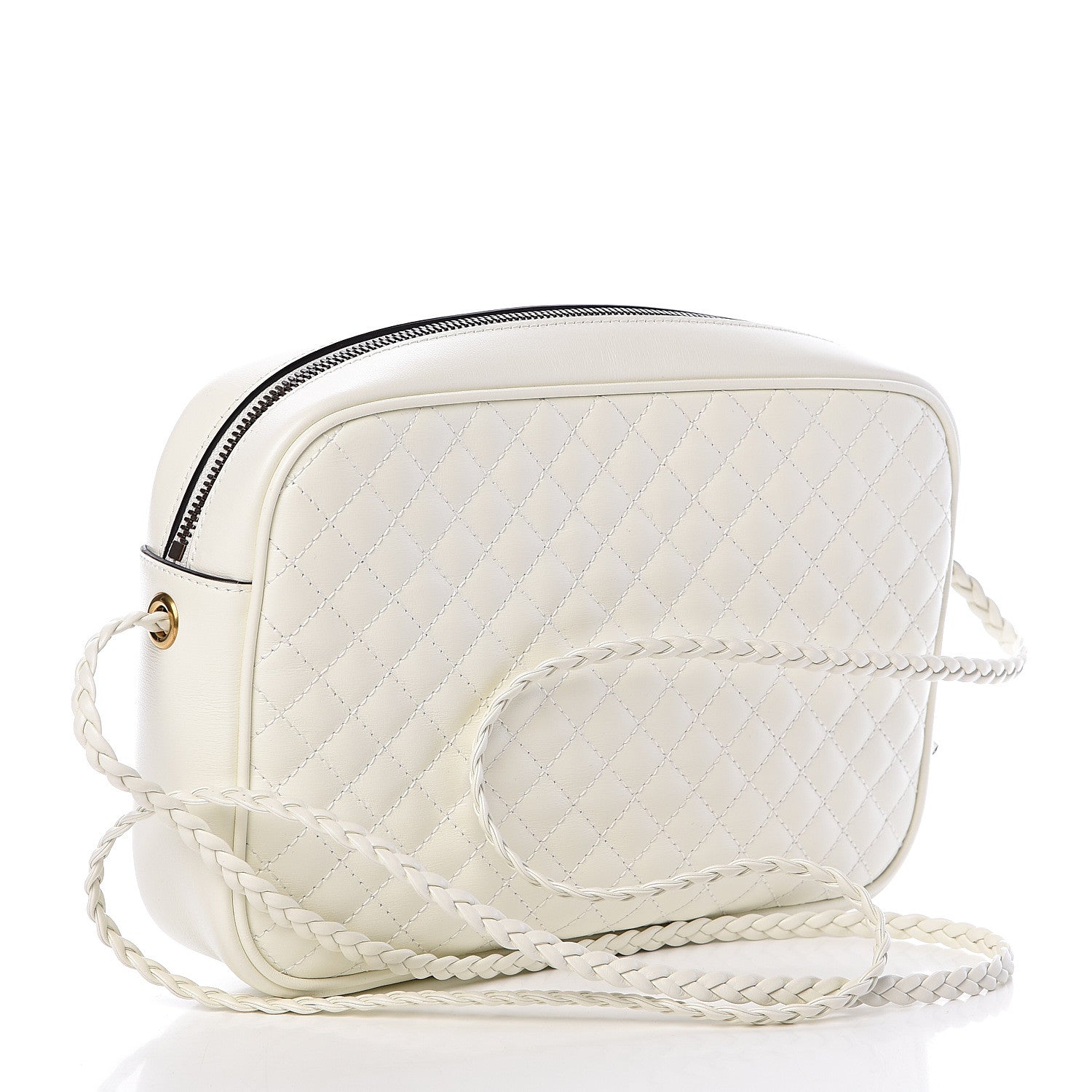 Gucci Calfskin Web Trapuntata Small Shoulder Bag Off White 3 of 10