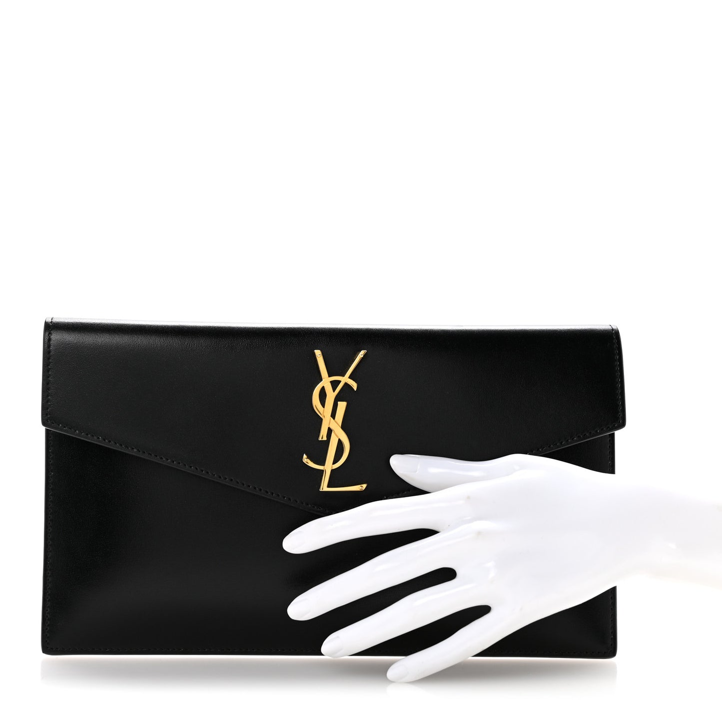 Smooth Shiny Calfskin Monogram Uptown Pouch Black
