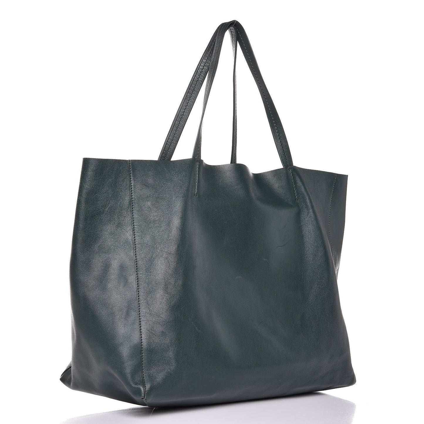 Lambskin Horizontal Cabas Bottle Green
