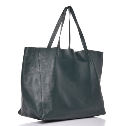 Celine Lambskin Horizontal Cabas Bottle Green 3 of 15