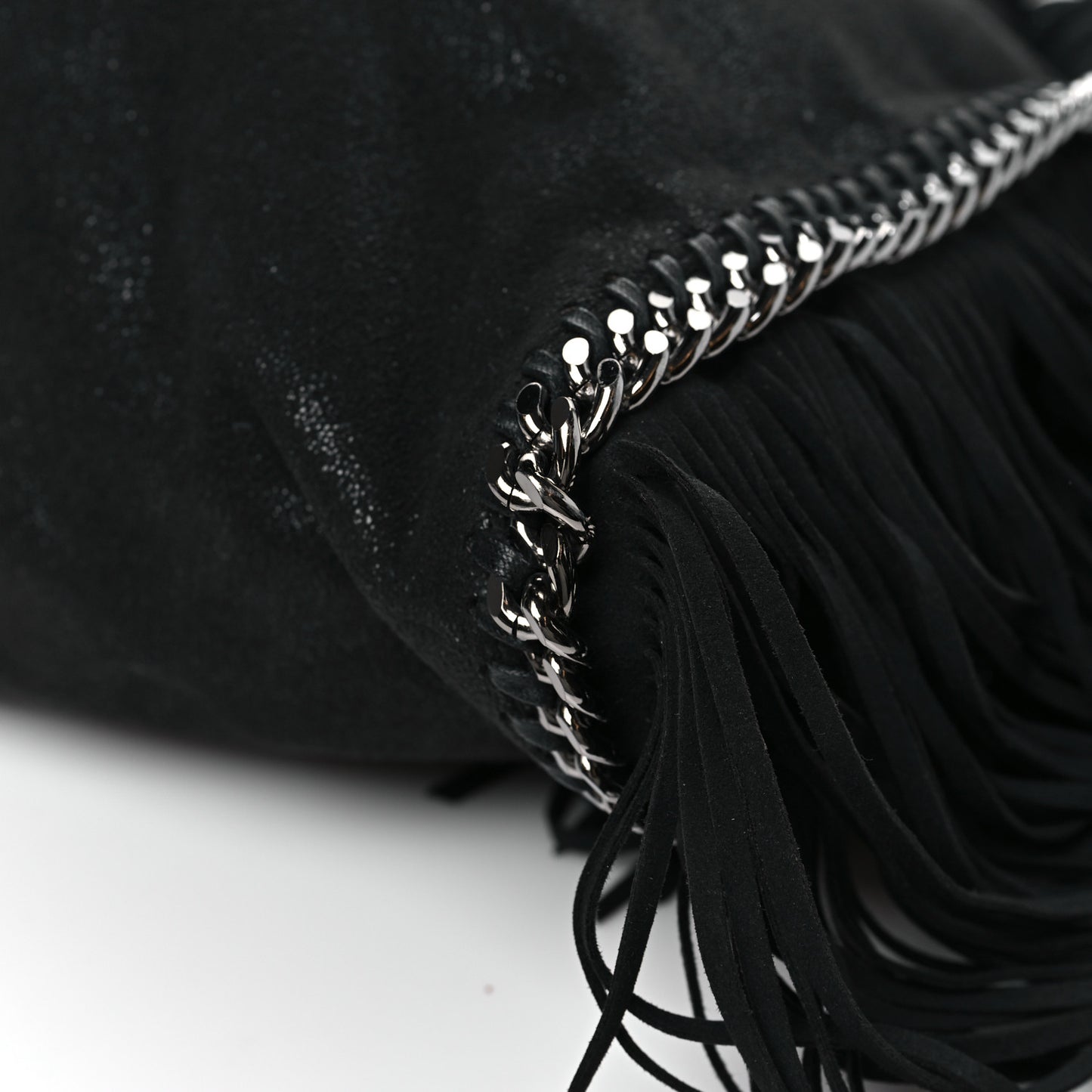 Eco Suede Fringe Falabella Tote Black