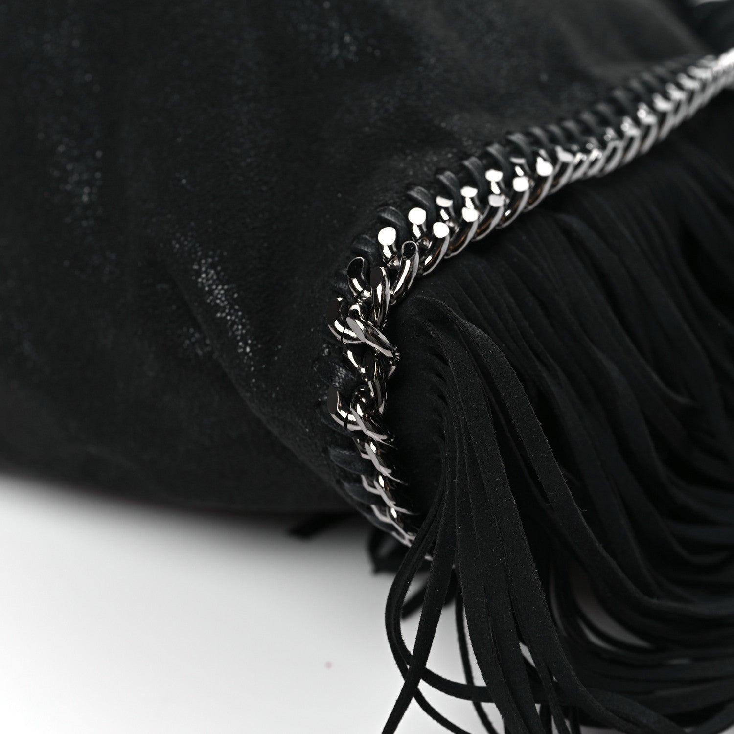 Stella McCartney Eco Suede Fringe Falabella Tote Black 9 of 9