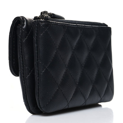 Chanel Lambskin Quilted Zip Card Holder Black 3 of 10