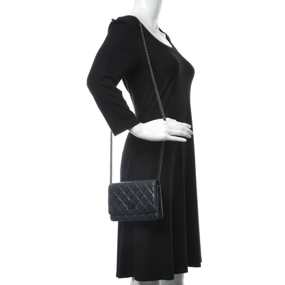 Chanel Aged Calfskin Quilted Reissue Wallet On Chain WOC Navy 2 of 8