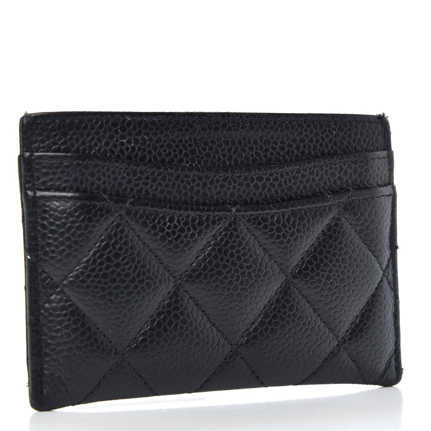 Caviar Quilted Card Holder Black