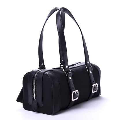 Prada Tessuto Nylon Soft Calf Satchel Black 2 of 8
