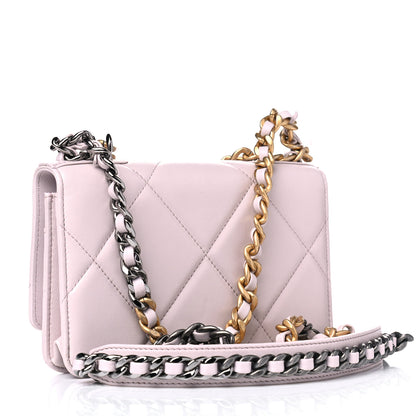 Chanel Lambskin Quilted Chanel 19 Wallet On Chain WOC Light Purple 4 of 7
