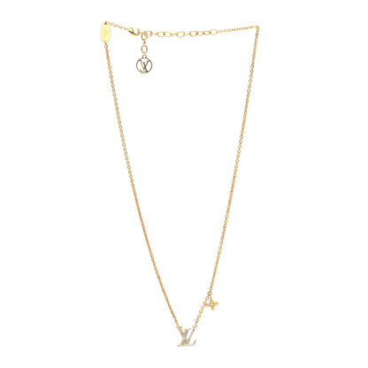 Louis Vuitton Metal Crystal LV Iconic Necklace Gold 3 of 5