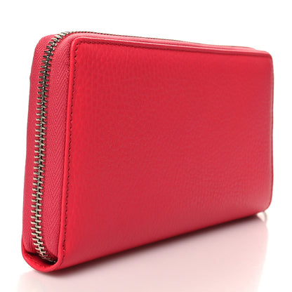 Gucci Dollar Calfskin Monochrome GG Marmont Zip Around Wallet Runway Coral 3 of 8