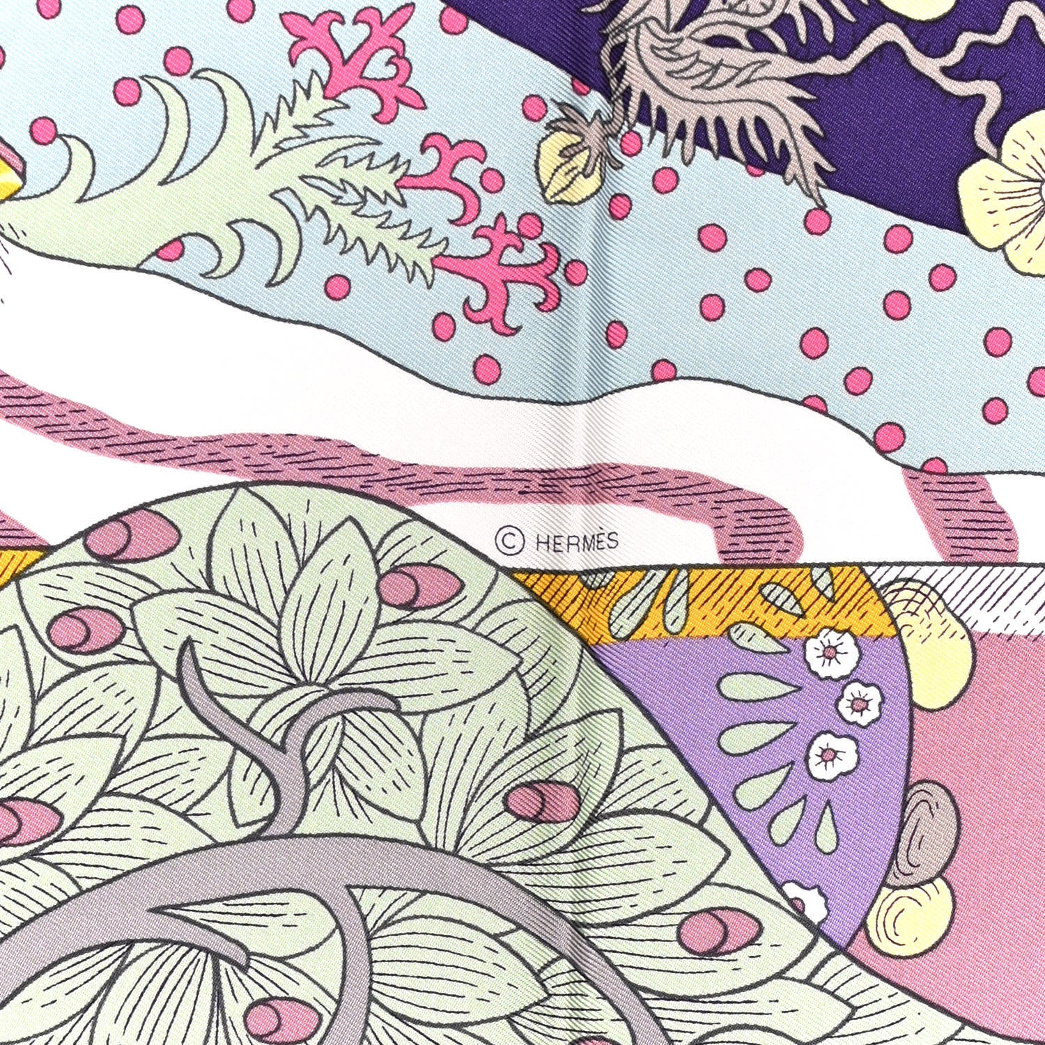 Hermes Silk Le Premier Chant Scarf 90 Violet Bleu Glacier 4 of 6