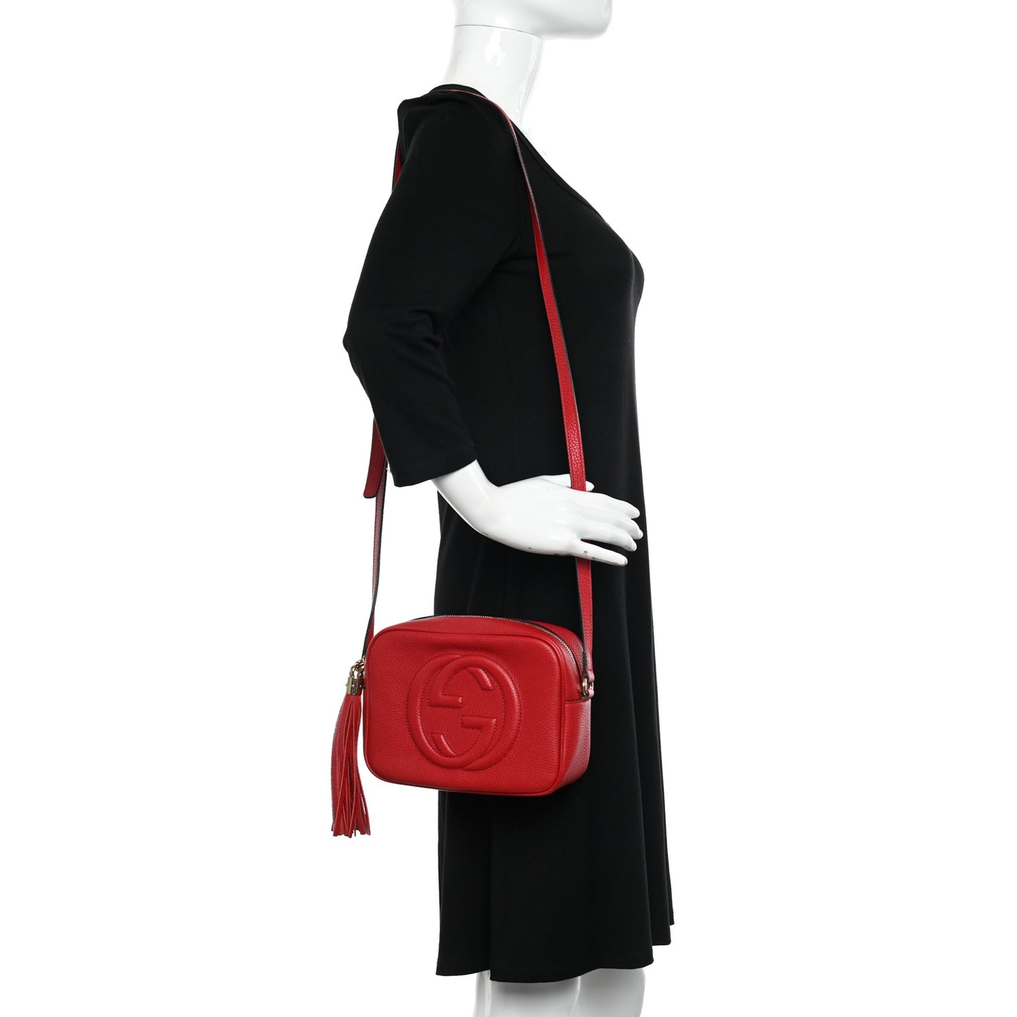 Pebbled Calfskin Small Soho Disco Bag Tabasco Red