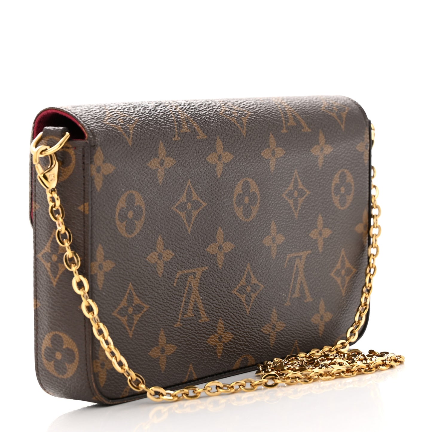 Monogram Pochette Felicie Chain Wallet Fuchsia