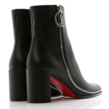 Christian Louboutin Calfskin CL Zip 70 Ankle Bootie 37 Black 4 of 8