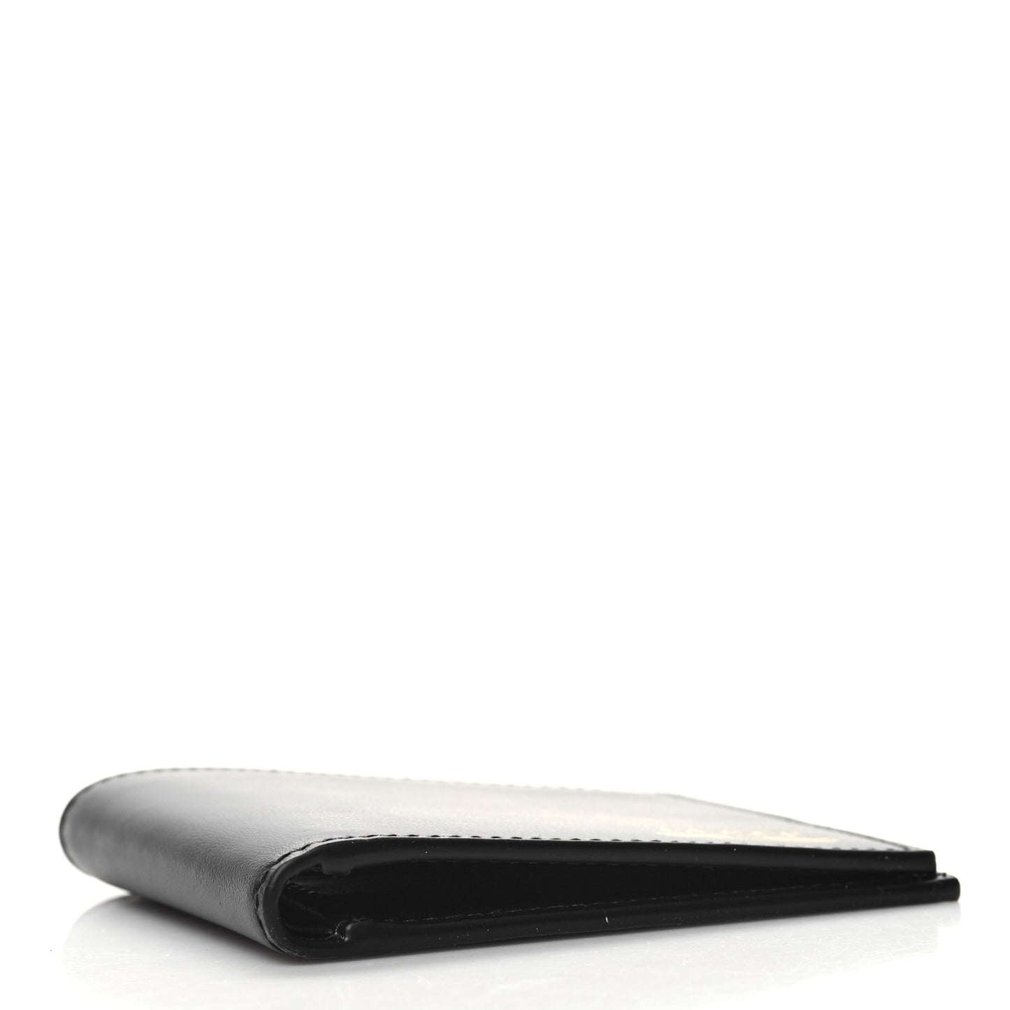 Plutone Calfskin Logo Bi-Fold Wallet Black