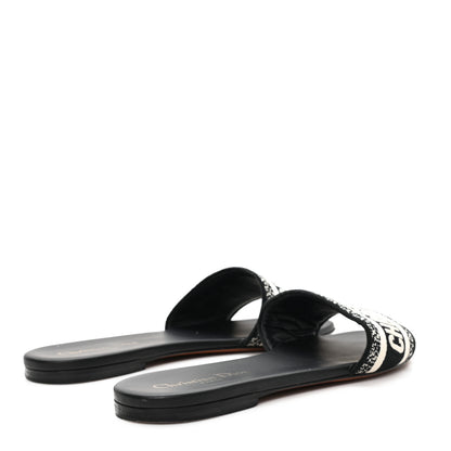 Christian Dior Canvas Embroidered Dway Mules Slide Sandals 40 Black 5 of 10