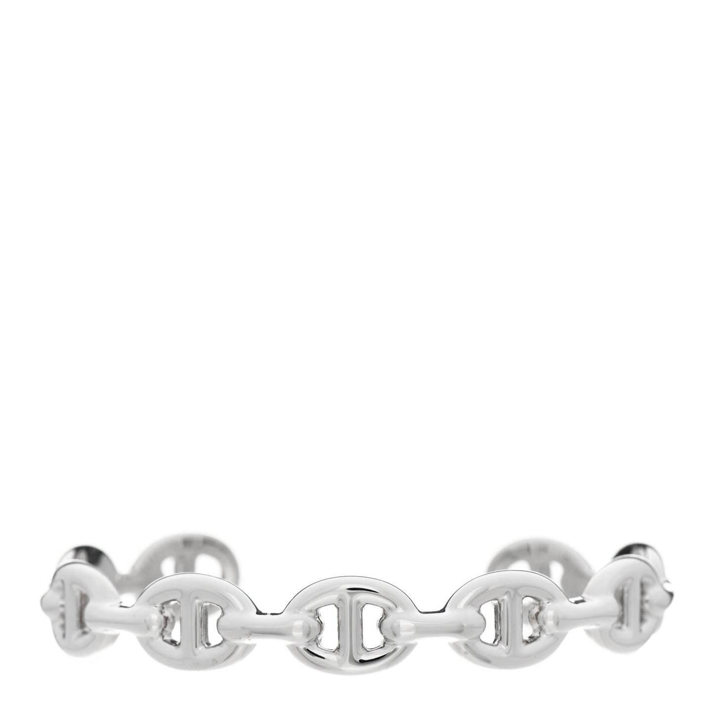 Sterling Silver MM Chaine d'Ancre Enchainee Cuff Bracelet SH