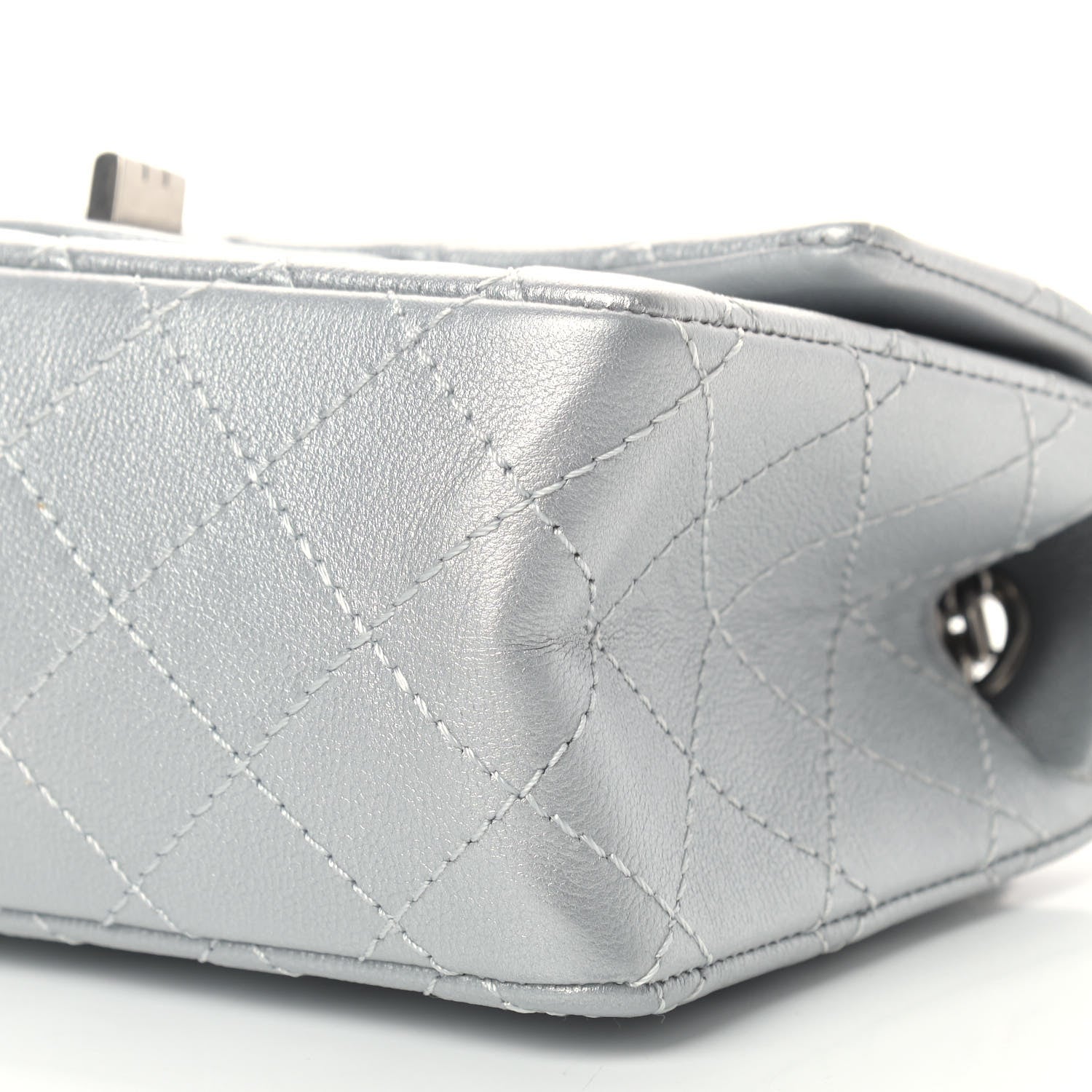 Chanel Metallic Grained Calfskin Quilted 2.55 Reissue Mini Flap Silver 9 of 9