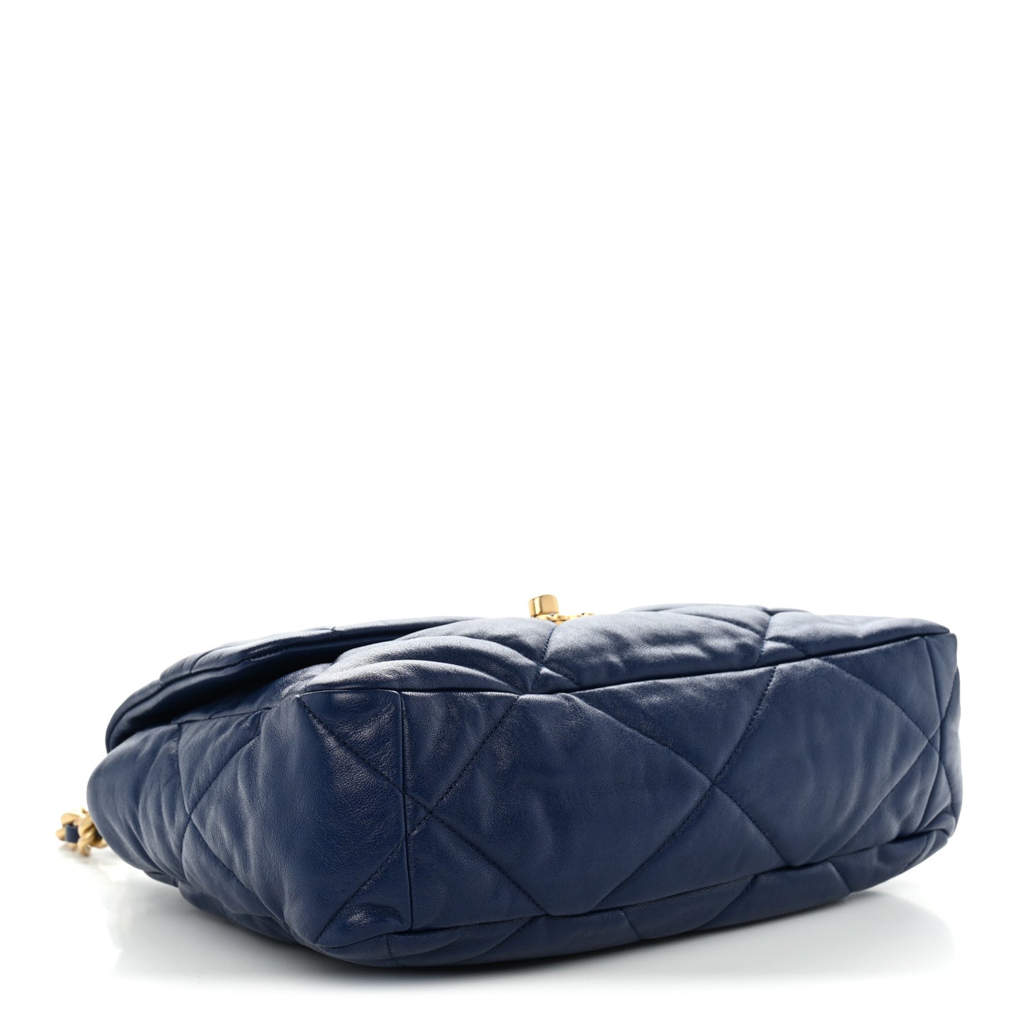 Goatskin Quilted Large Chanel 19 Flap Dark Blue