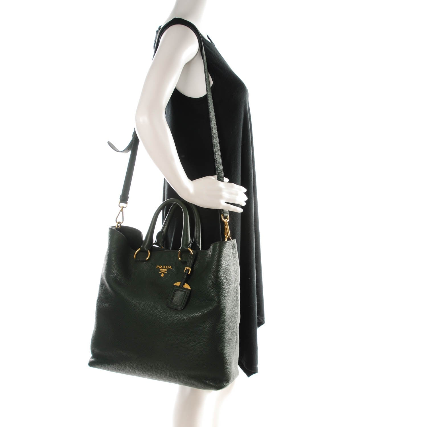 Prada Vitello Daino Tote Foresta 2 of 8