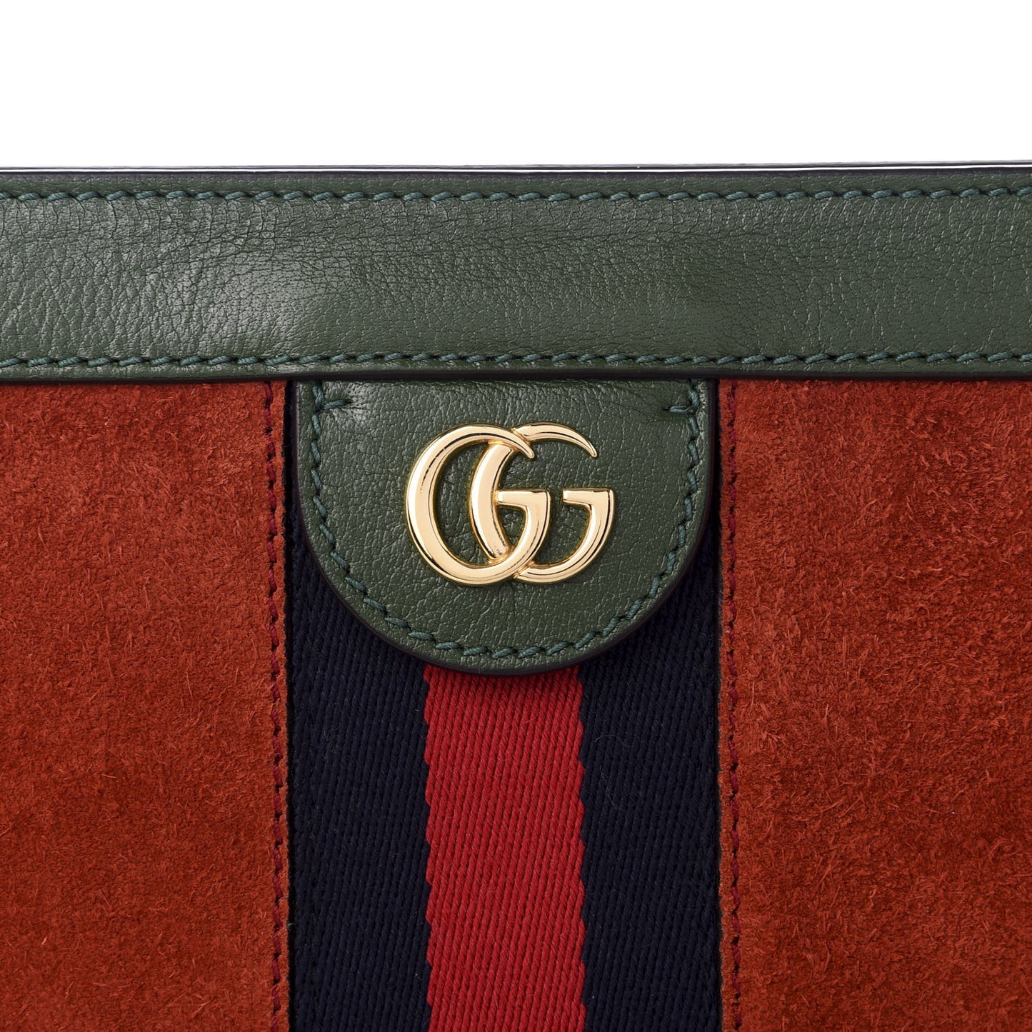 Suede Calfskin GG Web Small Ophidia Chain Shoulder Bag Brown Red Green