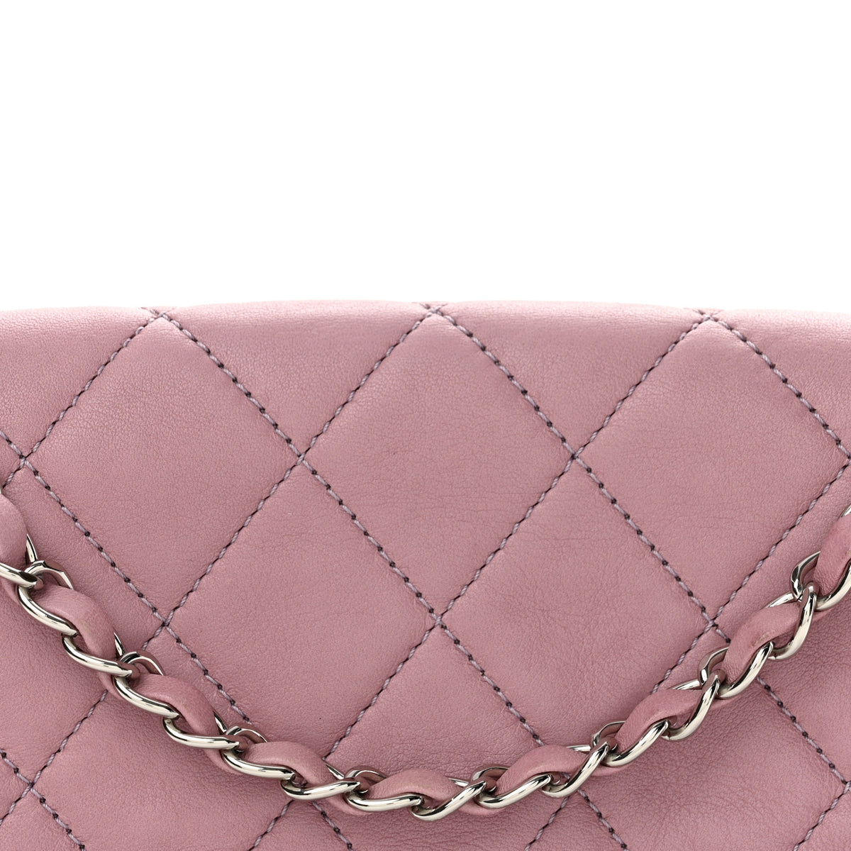 Lambskin Quilted Bi-Color Medium Single Flap Light Purple