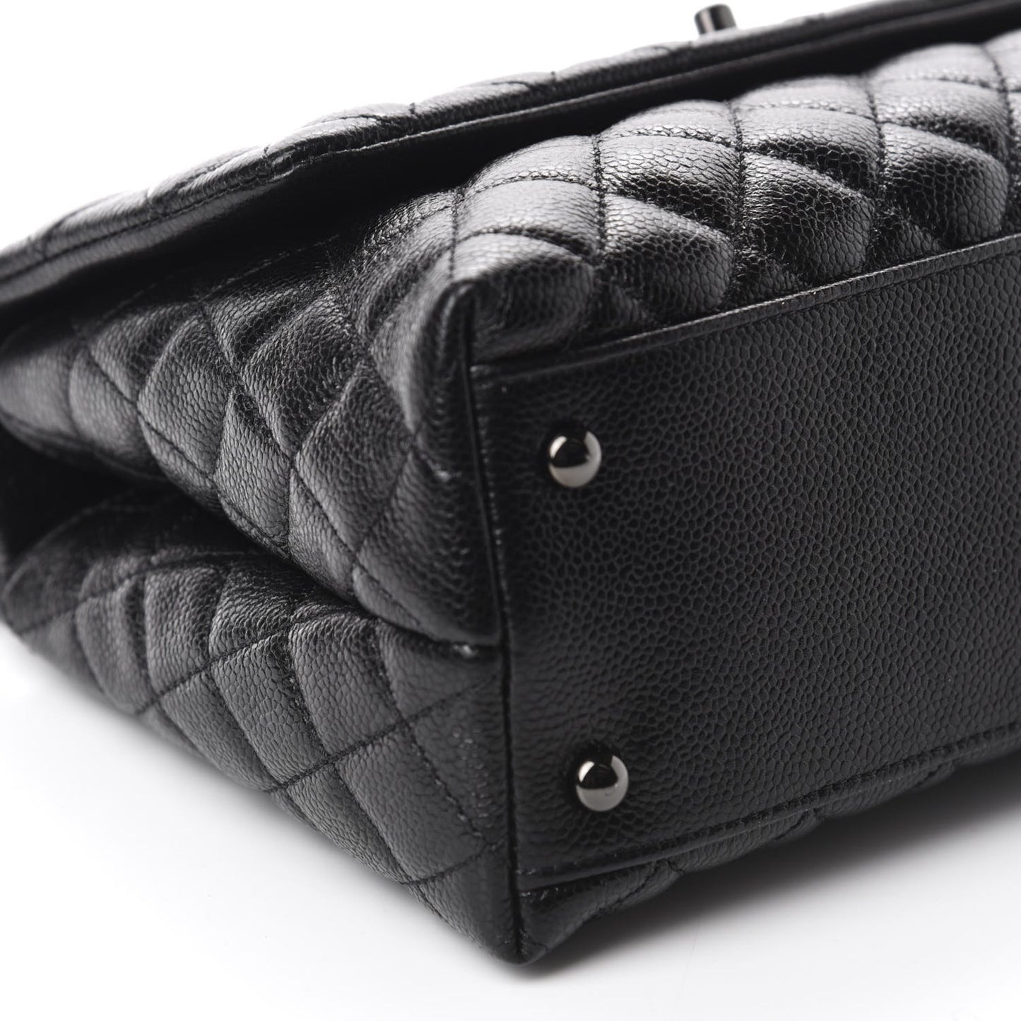 Caviar Quilted Small Coco Handle Flap So Black