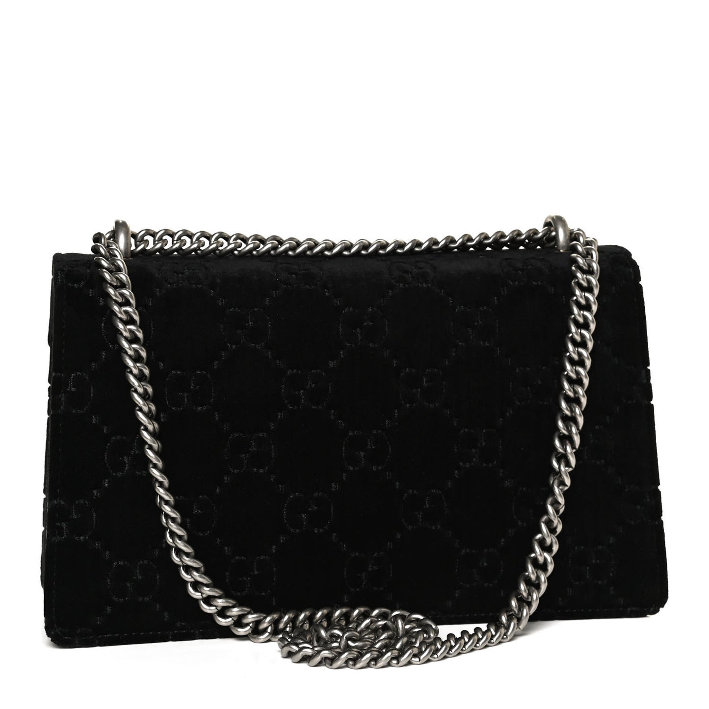 Velvet GG Monogram Small Dionysus Shoulder Bag Black