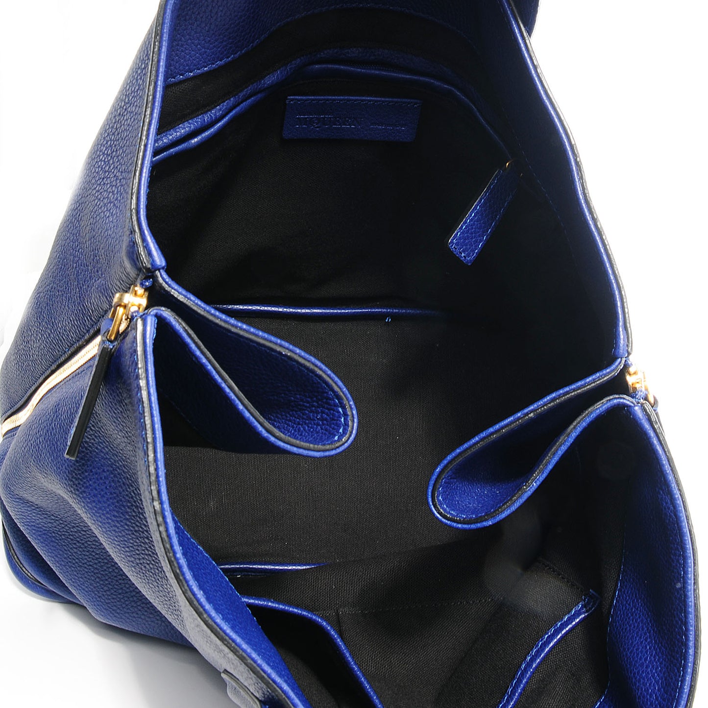 Leather Padlock Skull Tote Blue