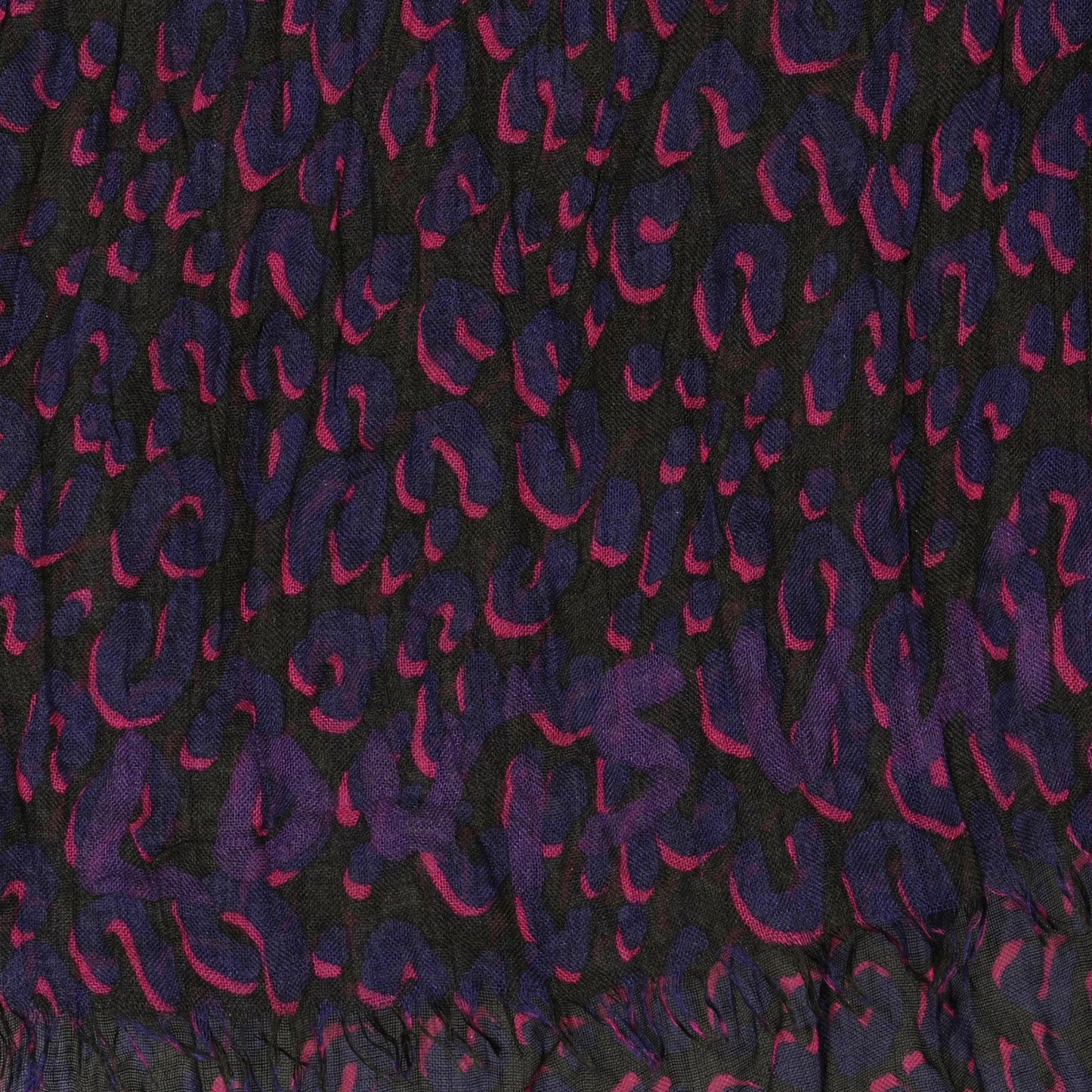 Cashmere Silk Leopard Stole Fuchsia