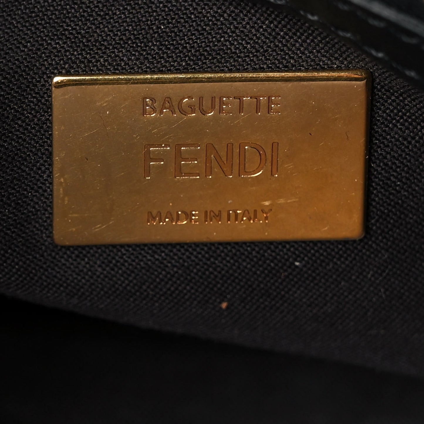 Shearling Vitello Dolce Macro FF 1974 Baguette Tobacco Black