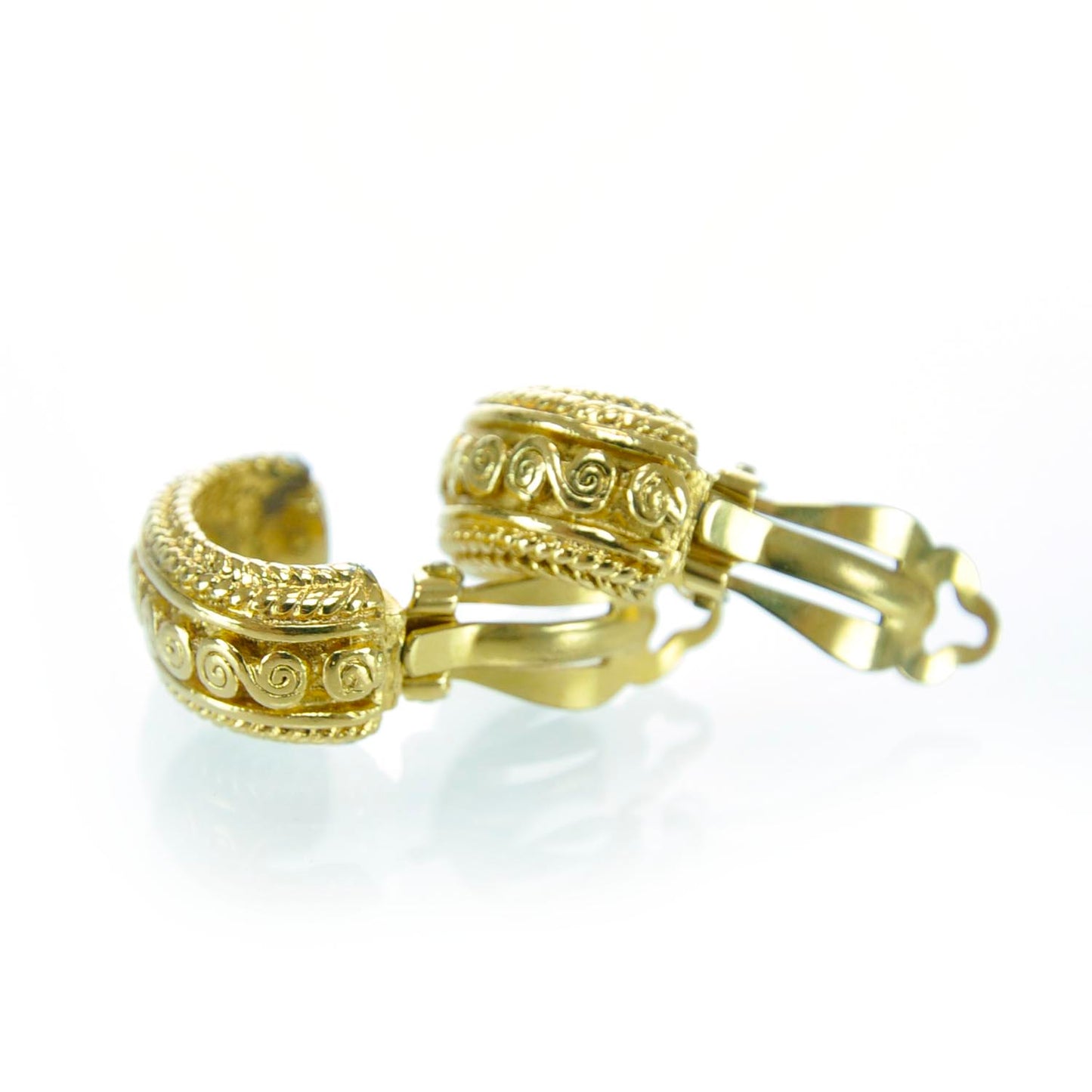 Swirl Huggie Clip On Earrings Gold