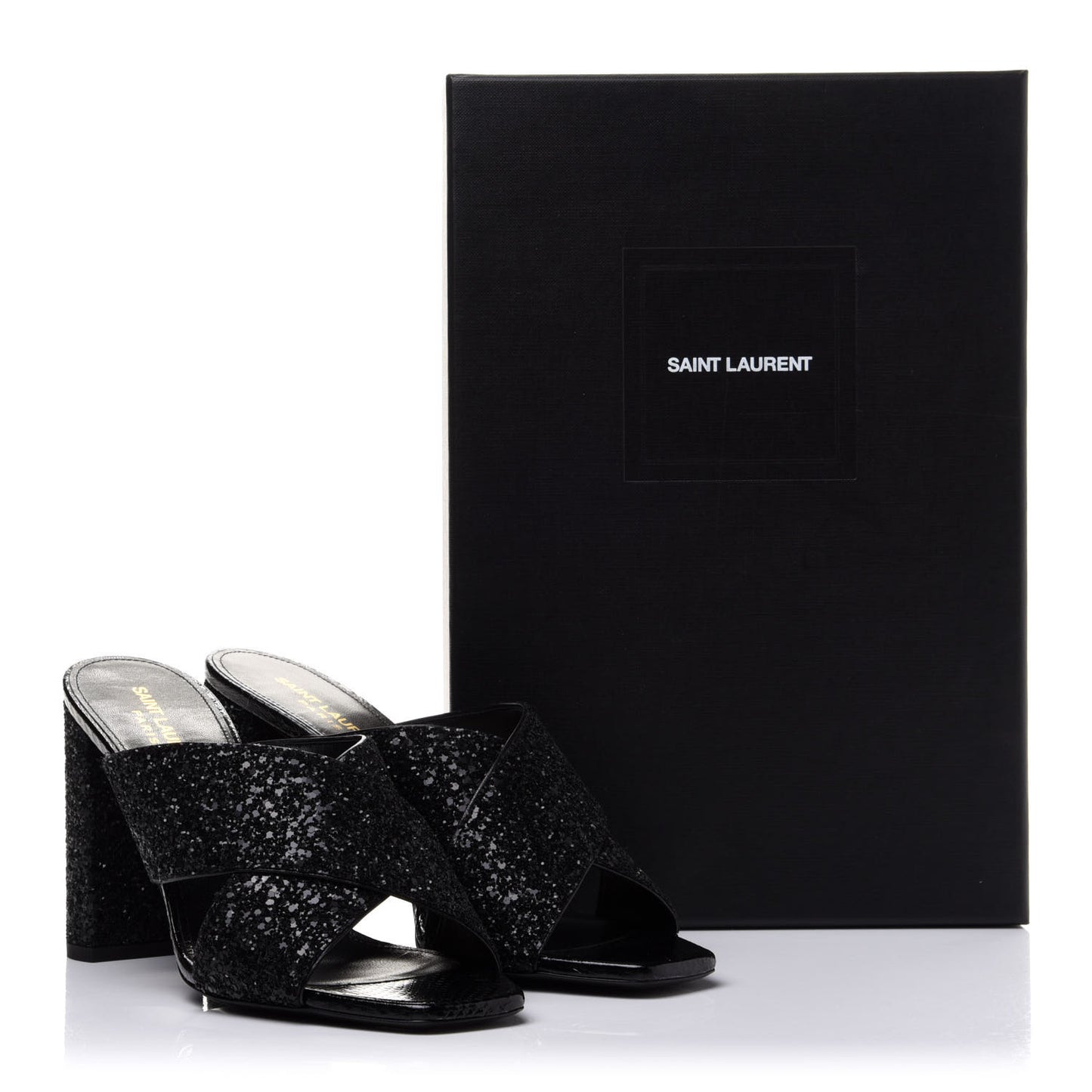 Glitter LouLou 70 Mule Sandals 39.5 Black