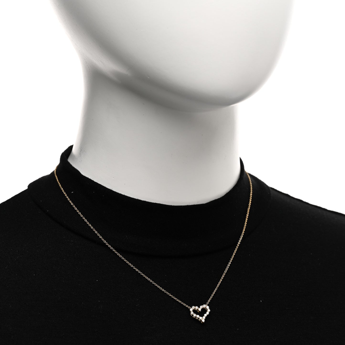 18K Yellow Gold Diamond .30ct Heart Pendant Necklace