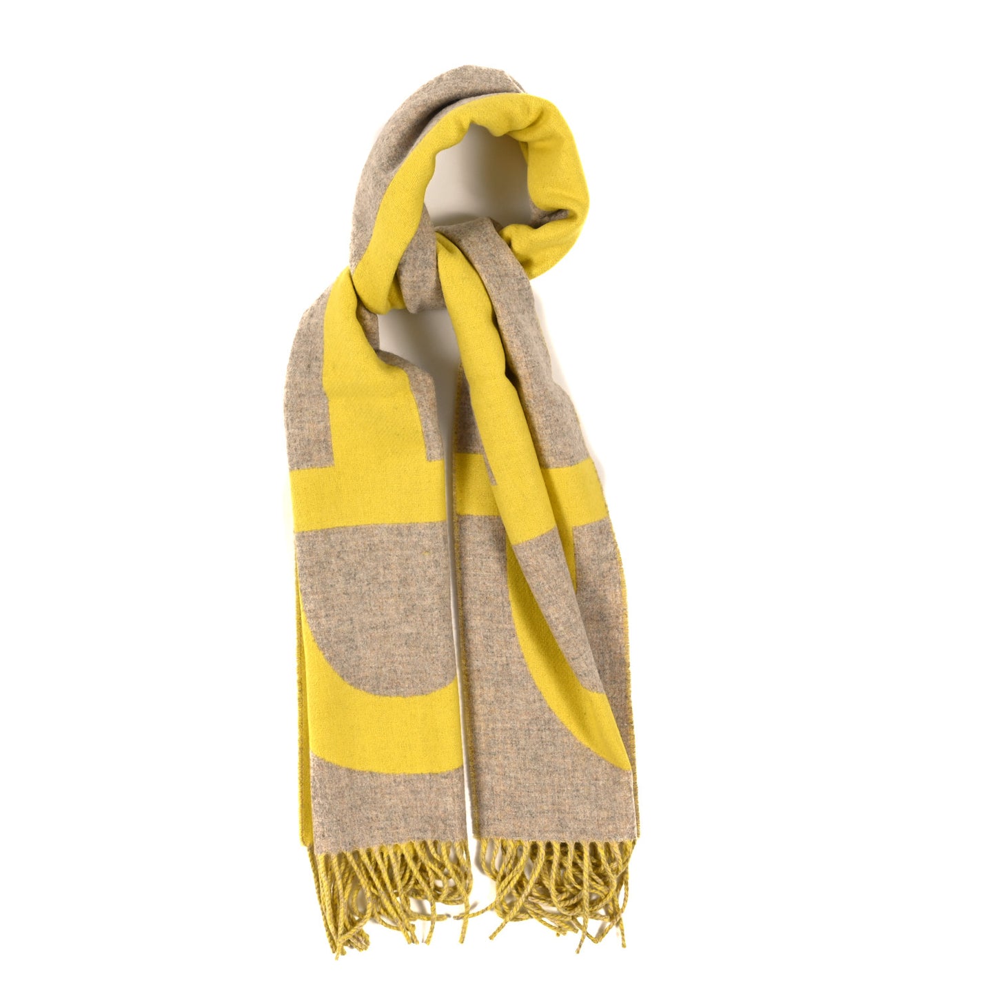Cashmere Casaque Grand Mors Muffler Cuir Ivoire