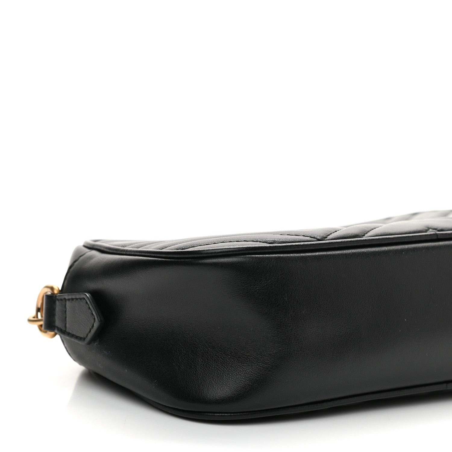 Gucci Calfskin Matelasse Small GG Marmont Chain Shoulder Bag Black 8 of 10